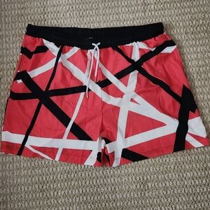 Red Geometric Men's Athletic Shorts